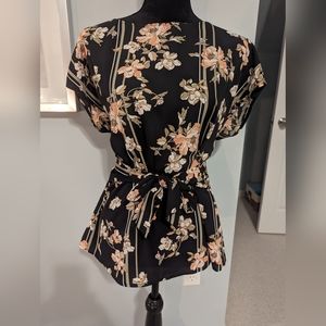 Brand new front tie silky blouse